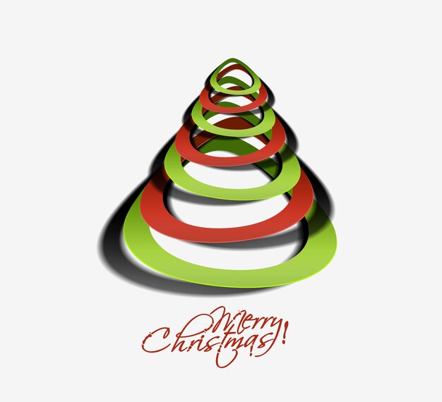 Fondo de árbol de Navidad de corte de papel moderno, ilustración vectorial.