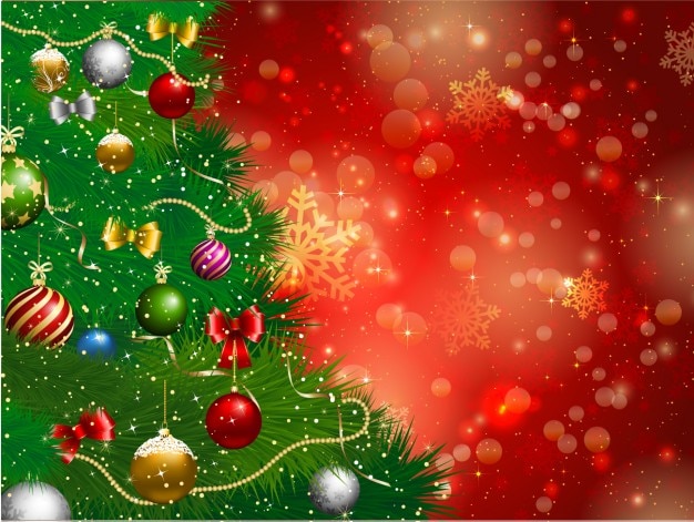 Fondo de árbol de navidad decorado