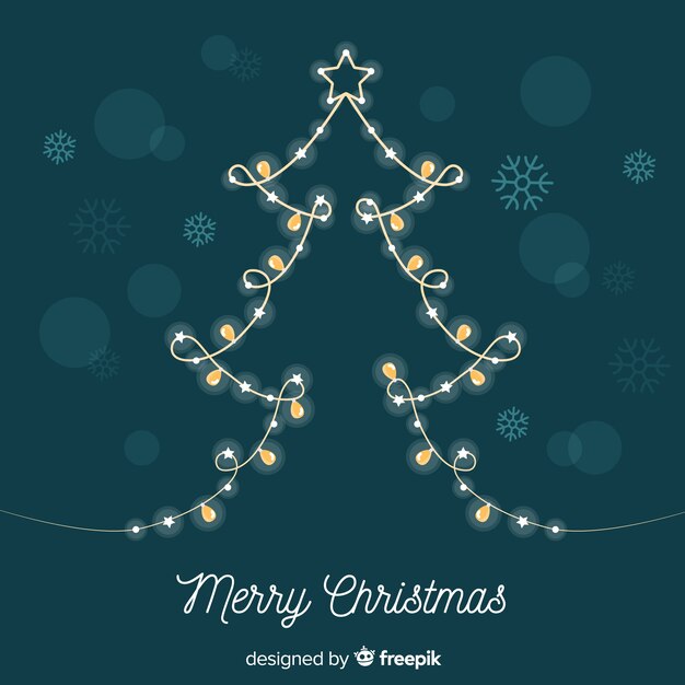 Fondo árbol de navidad guirnalda de luces