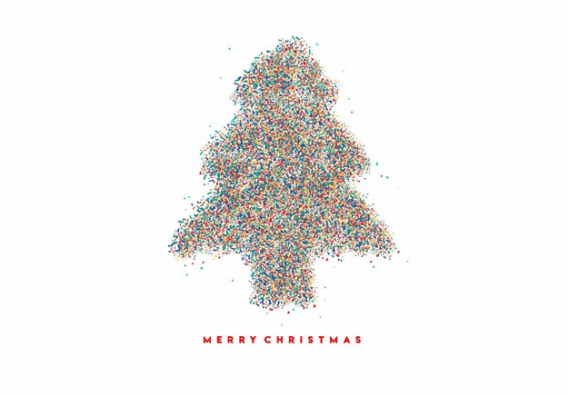 Fondo de árbol de Navidad de partículas modernas, ilustración vectorial