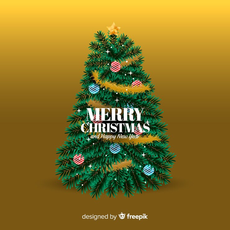 Vector gratuito fondo de árbol de navidad realista