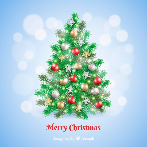 Fondo árbol navidad realista