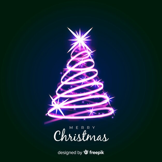 Fondo árbol de navidad trazo de luz