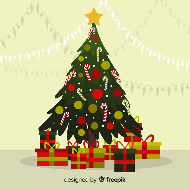 Fondo de árbol de navidad vintage