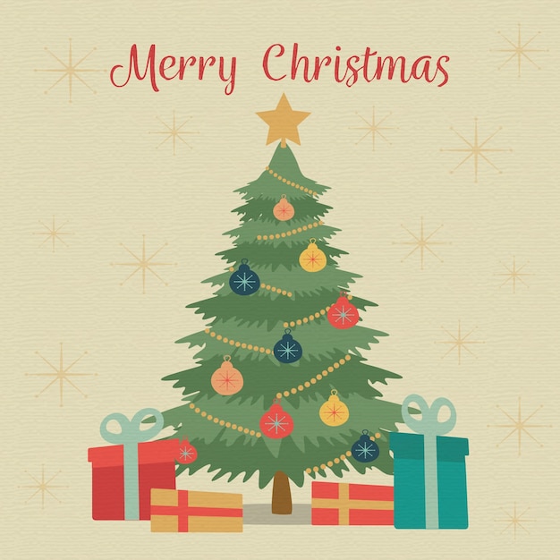 Fondo de árbol de Navidad vintage