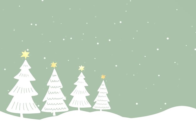 Fondo de árbol navideño dibujado a mano