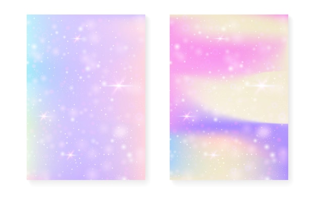 Fondo arco iris con gradiente de princesa kawaii unicornio mágico