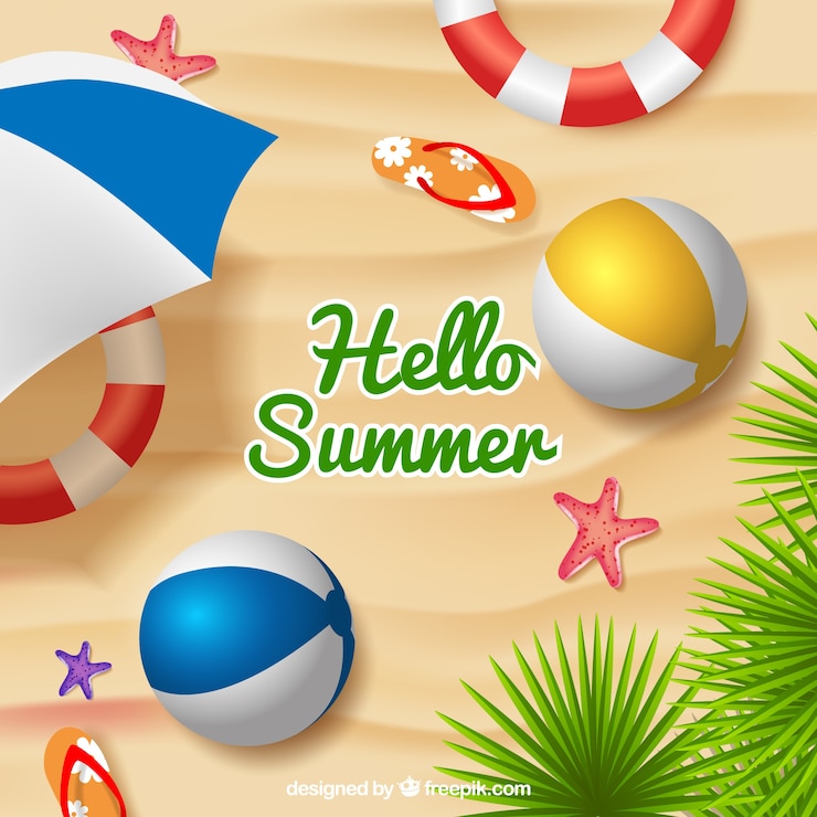 Vector gratuito fondo de arena con elementos de playa