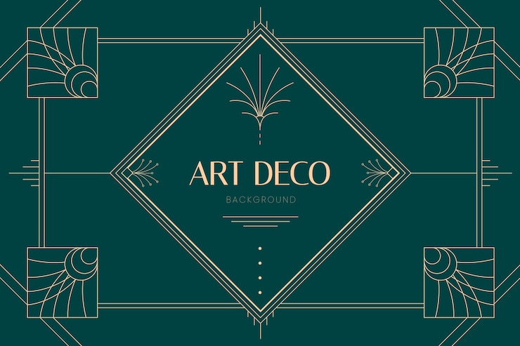 Vector gratuito fondo art deco de diseño plano