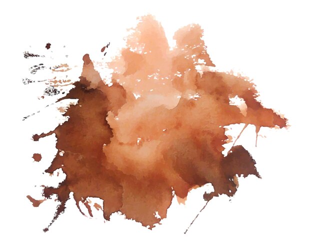Fondo de arte de mancha de tinta de acuarela marrón abstracto