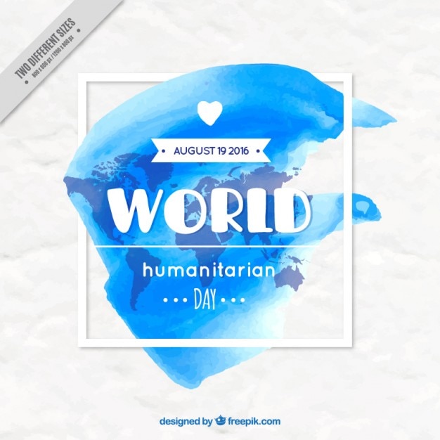 Vector gratuito fondo artístico del día humanitario en efecto acuarela