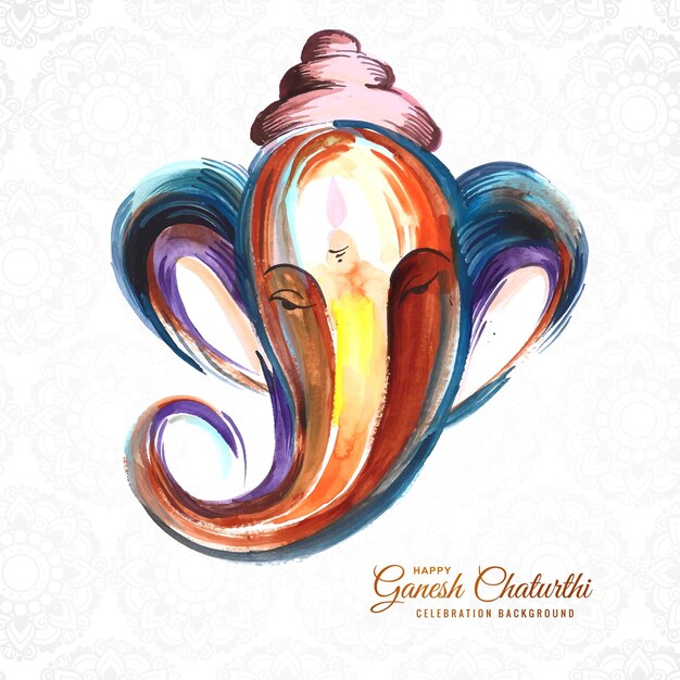 Fondo artístico moderno de la tarjeta del festival de ganesh chaturthi feliz