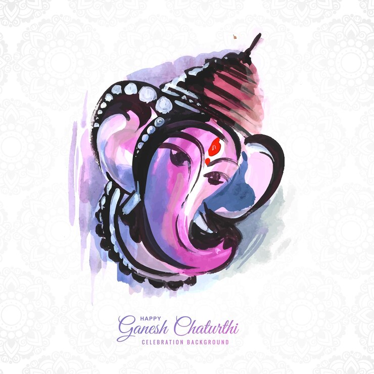 Vector gratuito fondo artístico moderno de la tarjeta del festival de ganesh chaturthi feliz