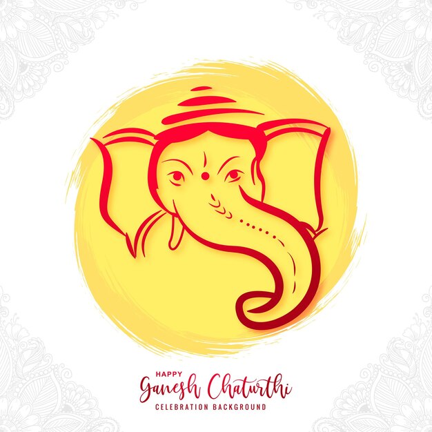 Fondo artístico moderno de la tarjeta del festival de ganesh chaturthi feliz