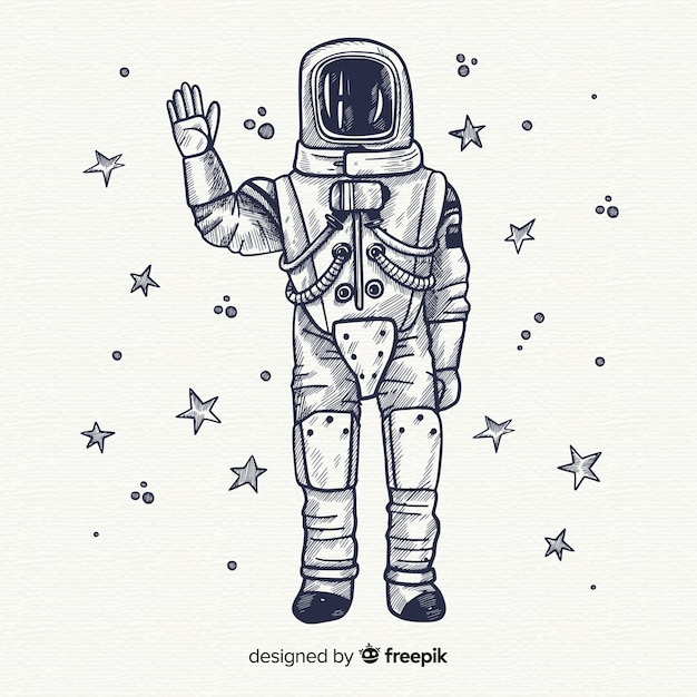 Vector gratuito fondo de astronauta en el espacio