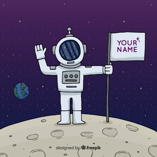 Fondo de astronauta en el espacio