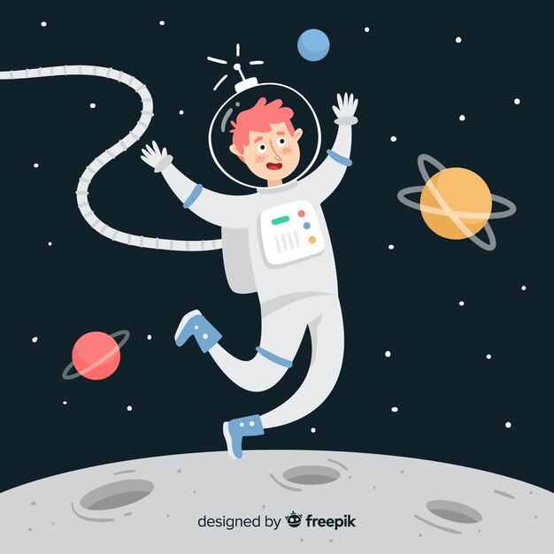 Fondo de astronauta en luna
