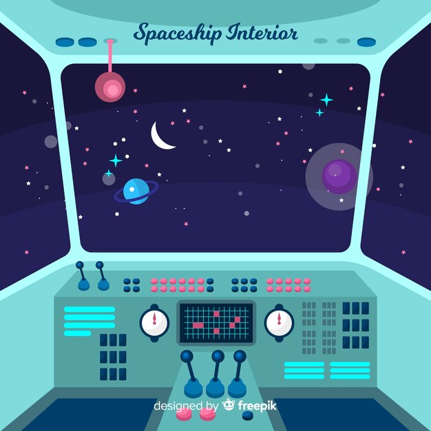 Fondo de astronave de dentro