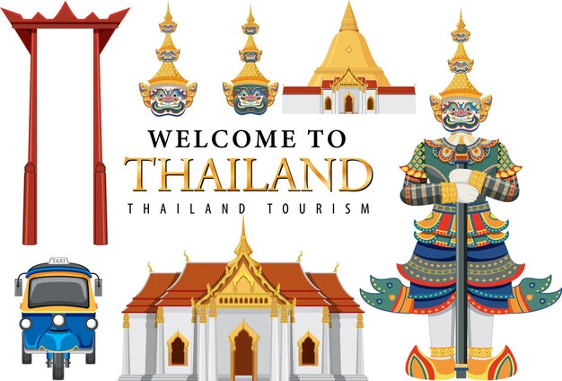 Fondo de atracción turística icónica de Tailandia