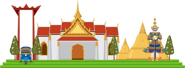 Fondo de atracción turística icónica de Tailandia