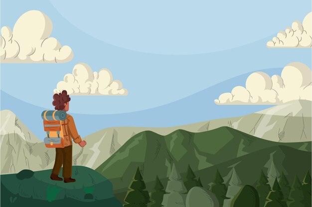 Fondo de aventura dibujado a mano