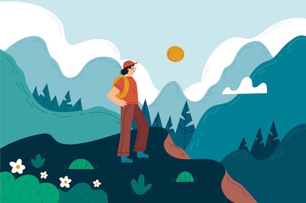 Fondo de aventura dibujado a mano