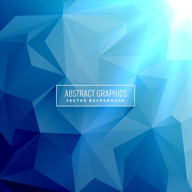 Fondo azul abstracto con formas triangulares low poly