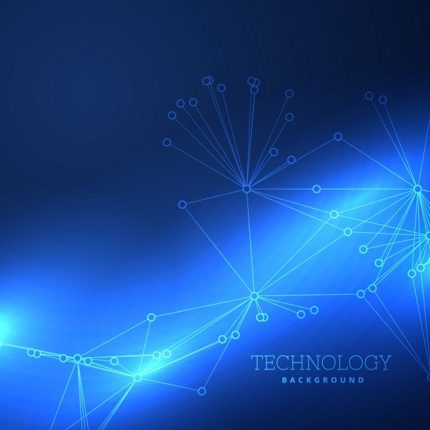 Fondo azul acerca de la tecnología