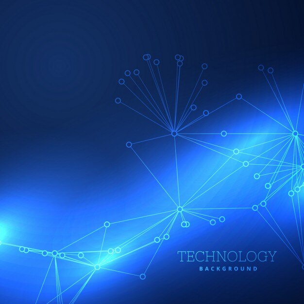 Fondo azul acerca de la tecnología