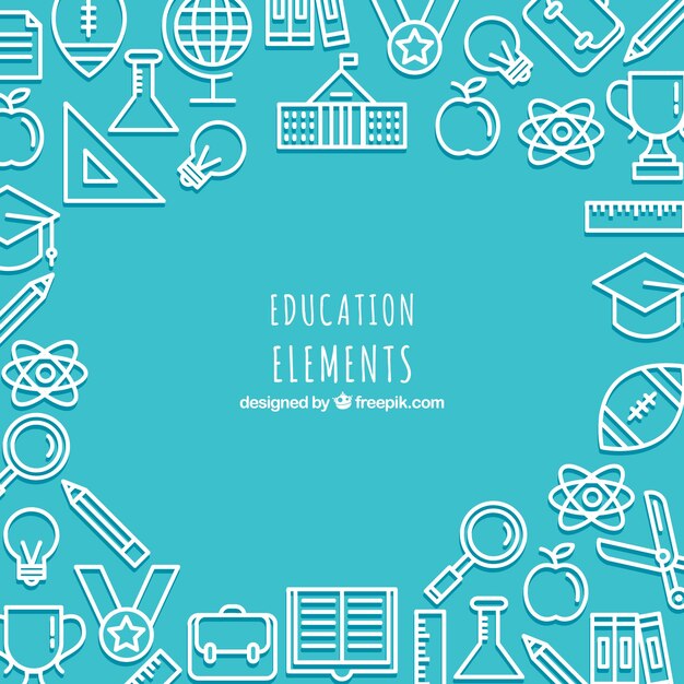 Fondo azul y blanco de concepto de educación