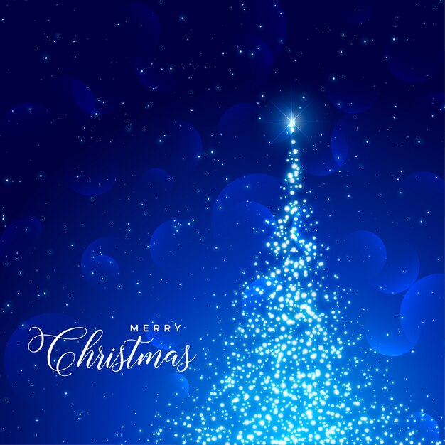 Fondo azul brillante con árbol de destellos