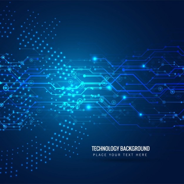 Fondo azul brillante de informática 