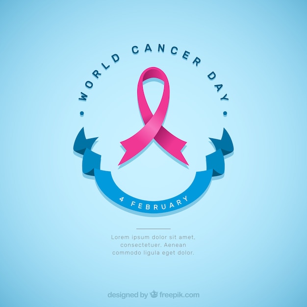 Vector gratuito fondo azul brilloso para el día mundial contra el cáncer