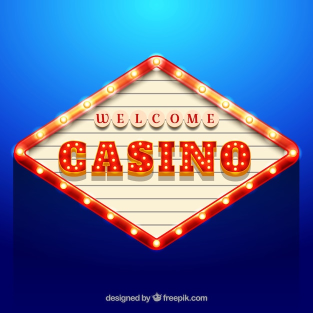 Vector gratuito fondo azul de cartel luminoso de casino