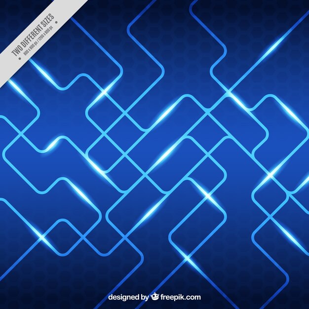 Fondo azul con circuito brillante 
