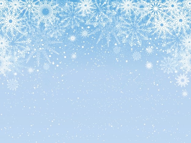 Fondo azul claro con nieve