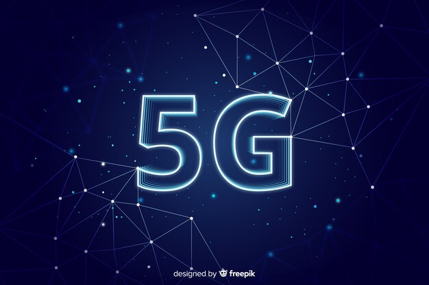 Fondo azul concepto 5g