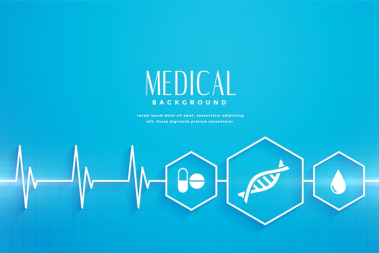Vector gratuito fondo azul del concepto médico y sanitario