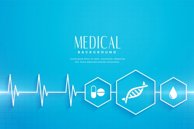 Fondo azul de concepto de salud y médico