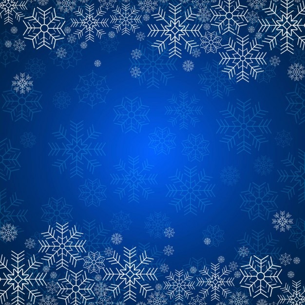 Vector gratuito fondo azul con copos de nieve