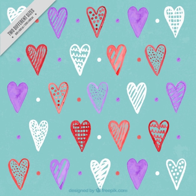Vector gratuito fondo azul de corazones con otros diseños