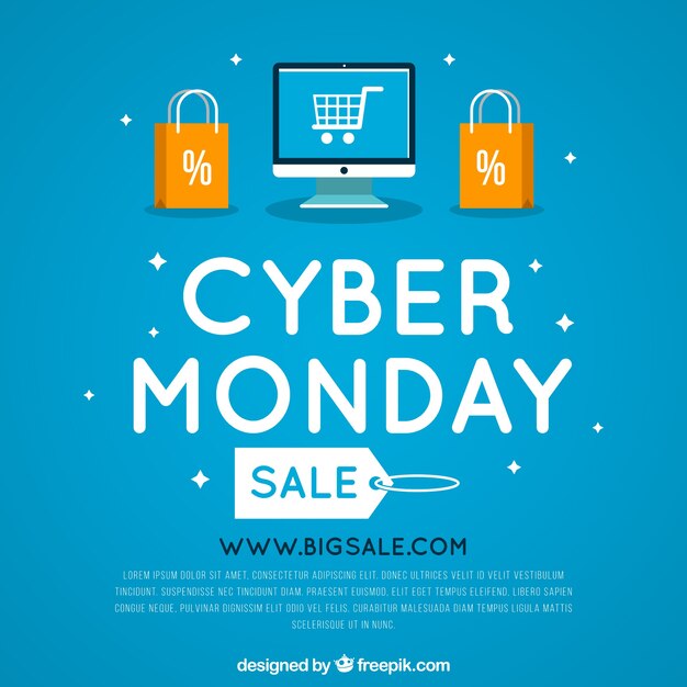 Fondo azul de cyber monday