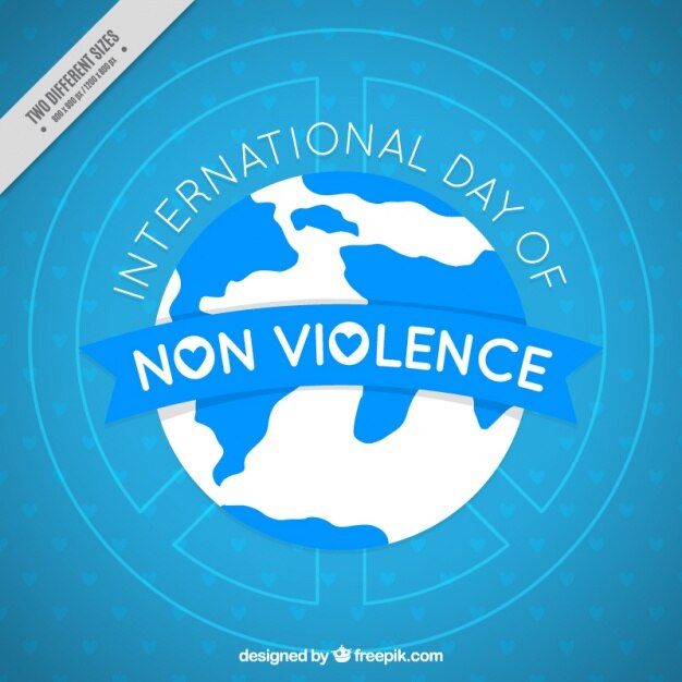 Vector gratuito fondo azul del día internacional de la no violencia