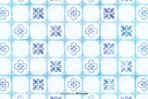 Vector gratuito fondo azul elegante mosaico de acuarela
