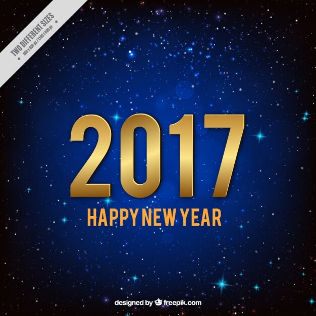 Fondo azul con estrellas doradas para año nuevo