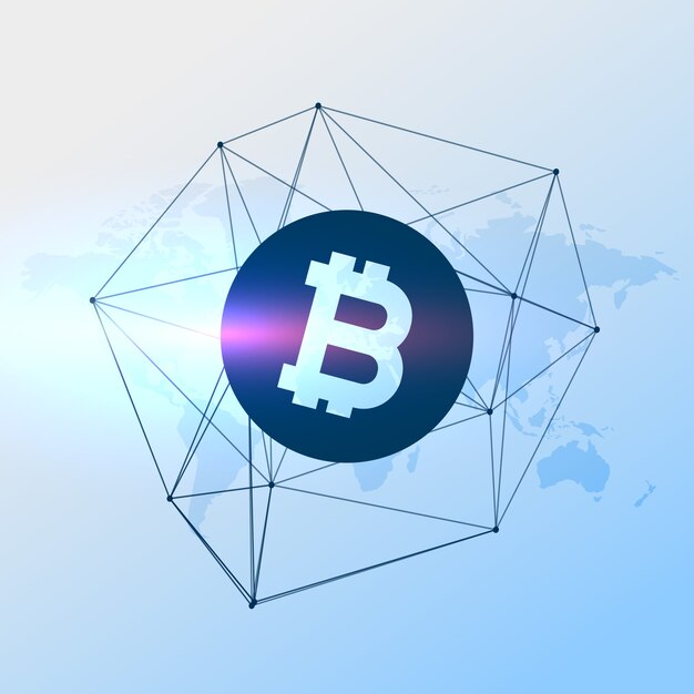 Fondo azul geométrico de bitcoin