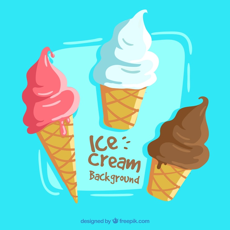 Vector gratuito fondo azul con helado cremoso