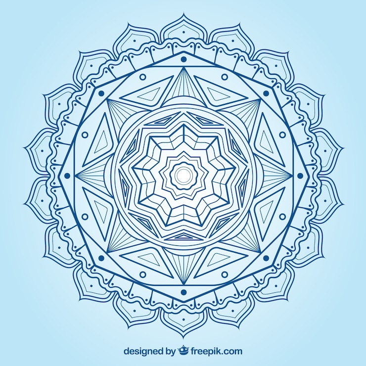 Vector gratuito fondo azul de mandala ornamental