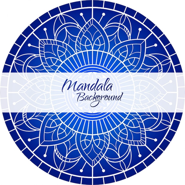 Fondo azul moderno de mandala