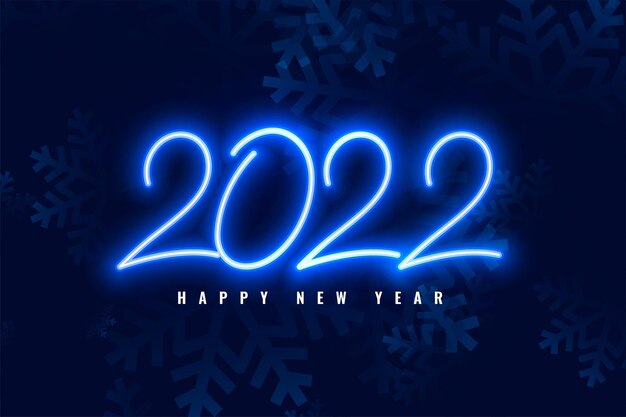 Fondo azul neón estilo 2022 feliz año nuevo